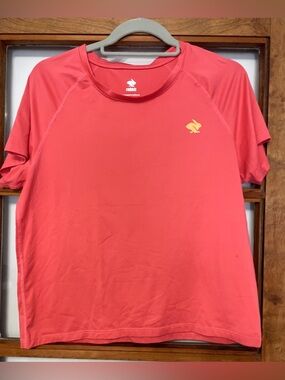 adidas coral performance tee with silver logo